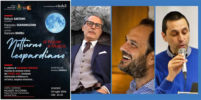 Rimandato a domenica il «Notturno leopardiano di Parole e Musica»