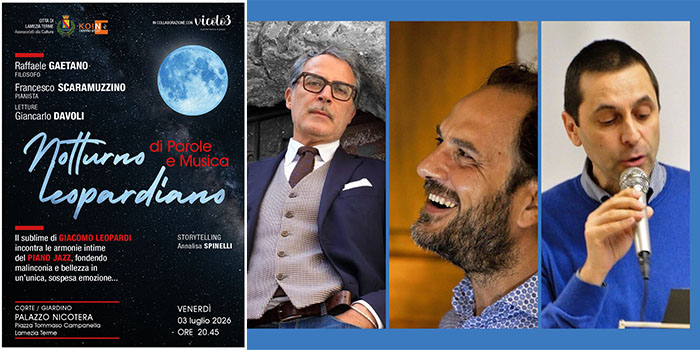 A Lamezia Terme un suggestivo «Notturno leopardiano di Parole e Musica»