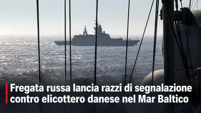 Fregata russa lancia razzi di segnalazione contro elicottero danese nel Mar Baltico