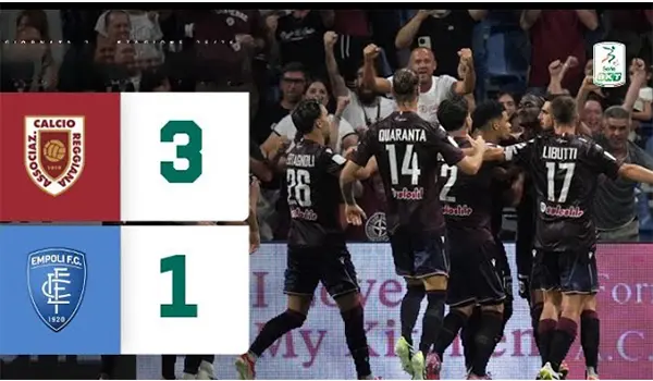 Reggiana-Empoli 3-1: Gondo show e due espulsioni decisive, granata alla prima vittoria