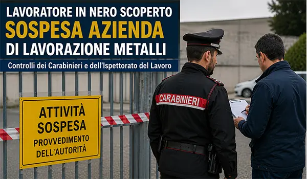 Lavoratore in nero, sospesa un’azienda di lavorazione metalli nel Catanzarese