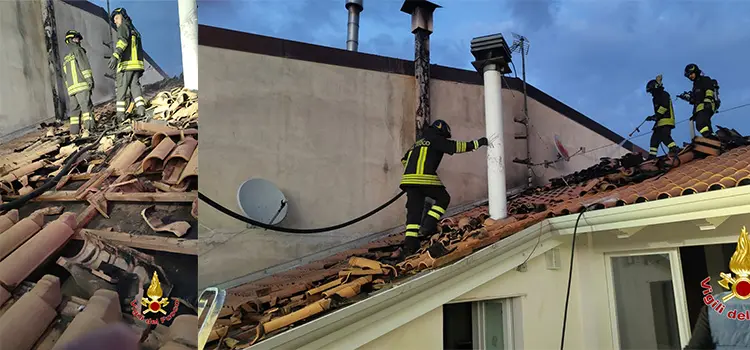 Casabona, Incendio alla Canna Fumaria: Vvf contengono le fiamme sul tetto