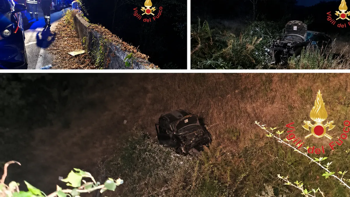 Chiaravalle Centrale auto sfonda il guardrail e precipita in una scarpata  Incidente sulla SP 171 2 il conducente è stato 