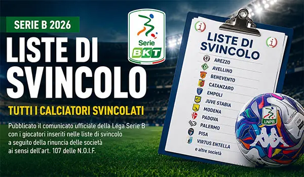 Calcio. Liste di svincolo Serie B 2026, ecco tutti i calciatori svincolati dai club: presente anche il Catanzaro