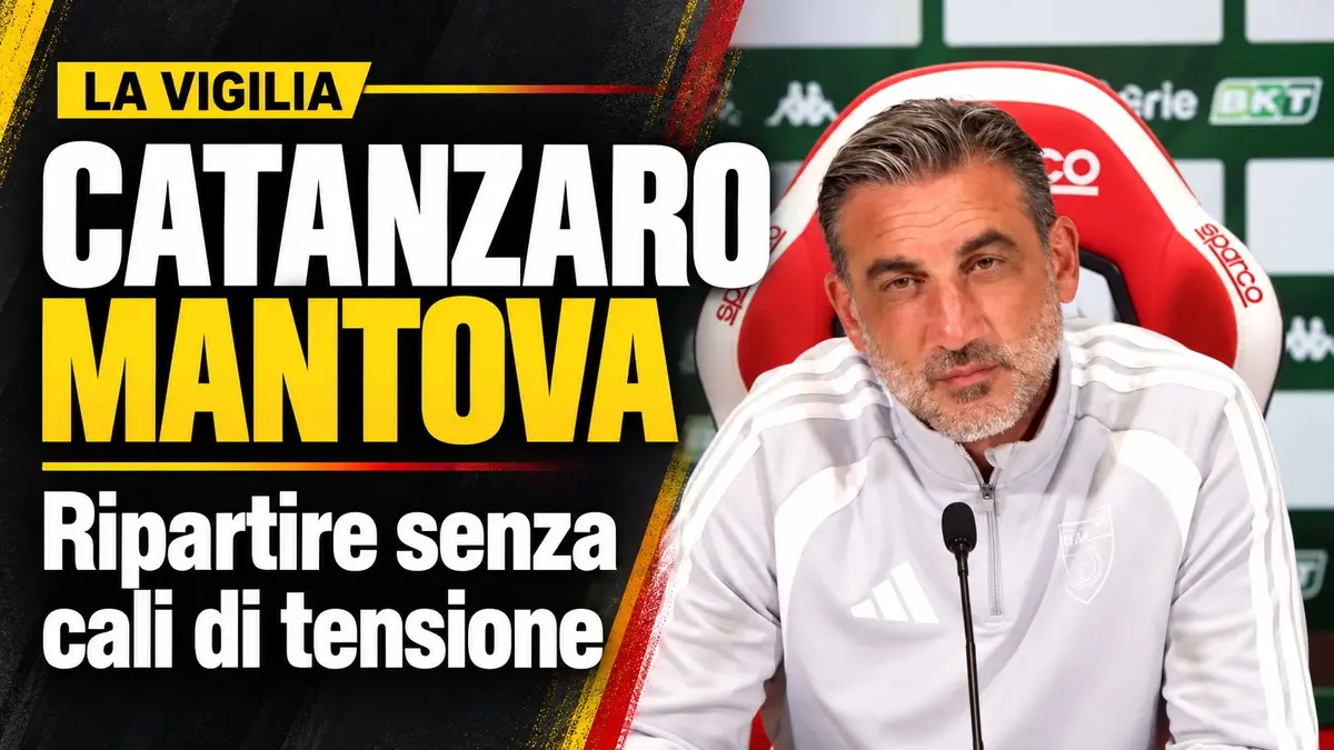 Catanzaro Mantova il tecnico biancorosso Francesco Modesto chiede una ripartenza senza cali di tensione. Video