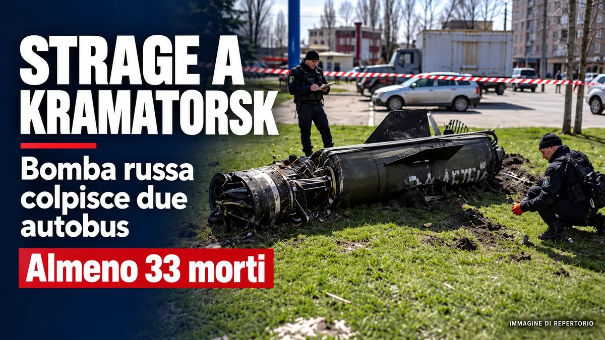 Strage a Kramatorsk: bomba russa colpisce due autobus, almeno 33 morti