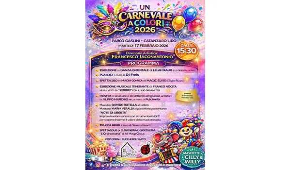 UN CARNEVALE A COLORI - Parco Gaslini, martedì 17 febbraio, ecco il programma ufficiale