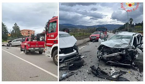 Incidente stradale a Lamezia Terme: quattro feriti, intervento dei Vvf