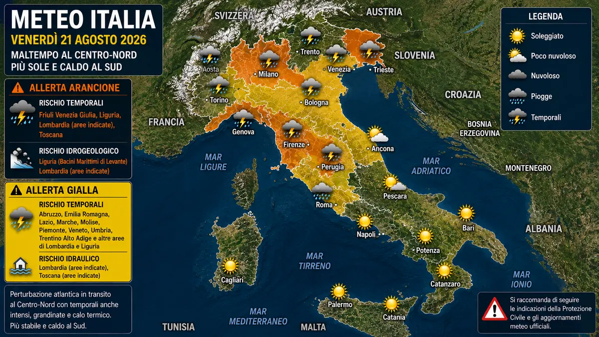 Meteo Italia, allerta arancione e forti temporali oggi: weekend tra sole e caldo