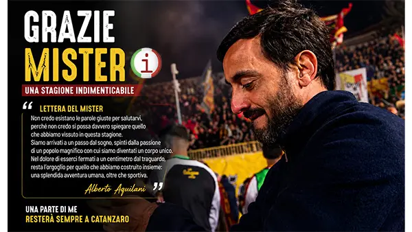 Mister Alberto Aquilani saluta Catanzaro: il messaggio che emoziona i tifosi giallorossi