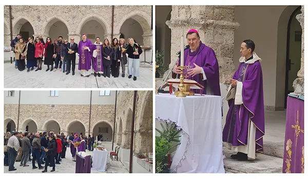 Pasqua di Speranza: la Santa Messa celebrata dall’Arcivescovo Maniago nel chiostro della Procura di Catanzaro