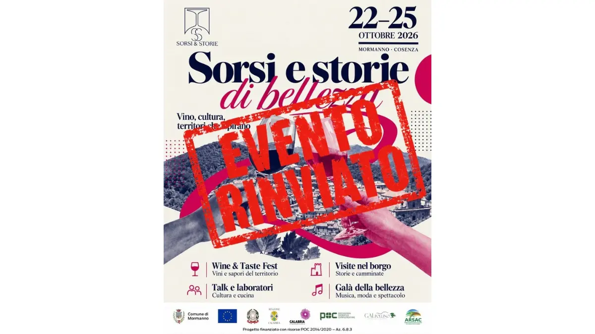 Mormanno, Sorsi e storie di bellezza rinviato al 19-22 novembre per solidarietà ai manifestanti