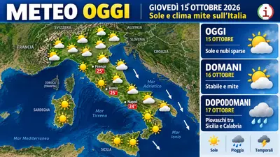 Meteo Italia sole e temperature miti fino a sabato poi tornano le piogge