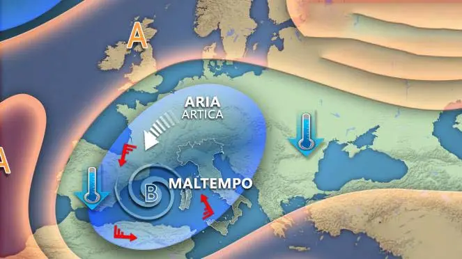 Previsioni Meteo. Freddo artico e maltempo: neve e nubifragi nel weekend