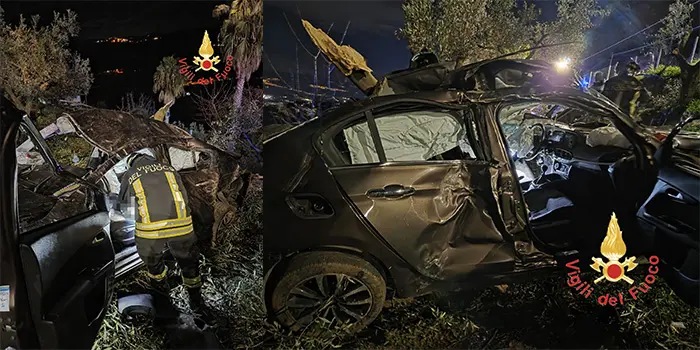 Incidente a Platania, estratto il conducente dall’auto: intervento dei Vvf di Catanzaro