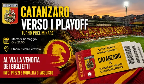 Catanzaro verso i playoff: al via la vendita libera dei biglietti per il Ceravolo