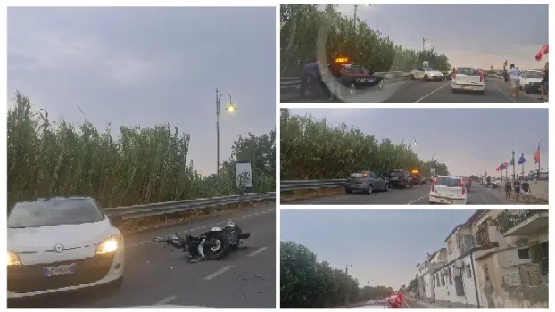 Incidente tra auto e moto sulla SS106 a Caulonia: sul posto ambulanza e Carabinieri