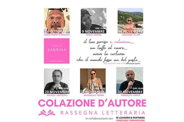 Colazione D'Autore - Rassegna Letteraria dal 26 ottobre al 30 novembre