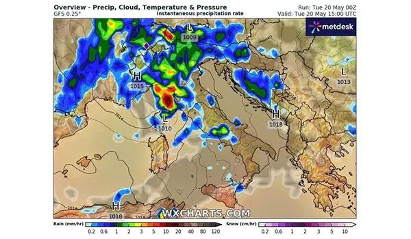 Meteo oggi: in arrivo forti temporali e grandine, ecco le zone più colpite