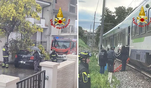 Maltempo a Crotone e treno Intercity bloccato nel Vibonese: interventi dei Vvf