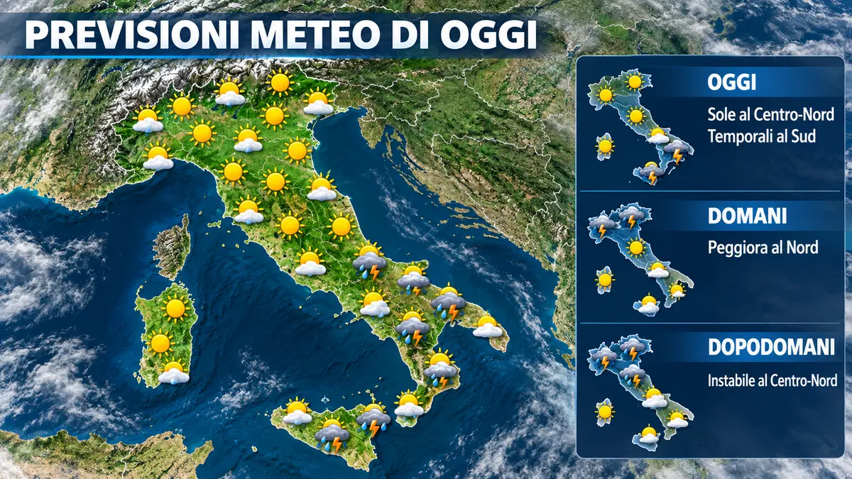 Meteo Italia, nuova perturbazione in arrivo: temporali al Nord e maltempo verso il Centro-Sud