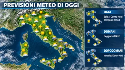 Meteo Italia, nuova perturbazione in arrivo: temporali al Nord e maltempo verso il Centro-Sud