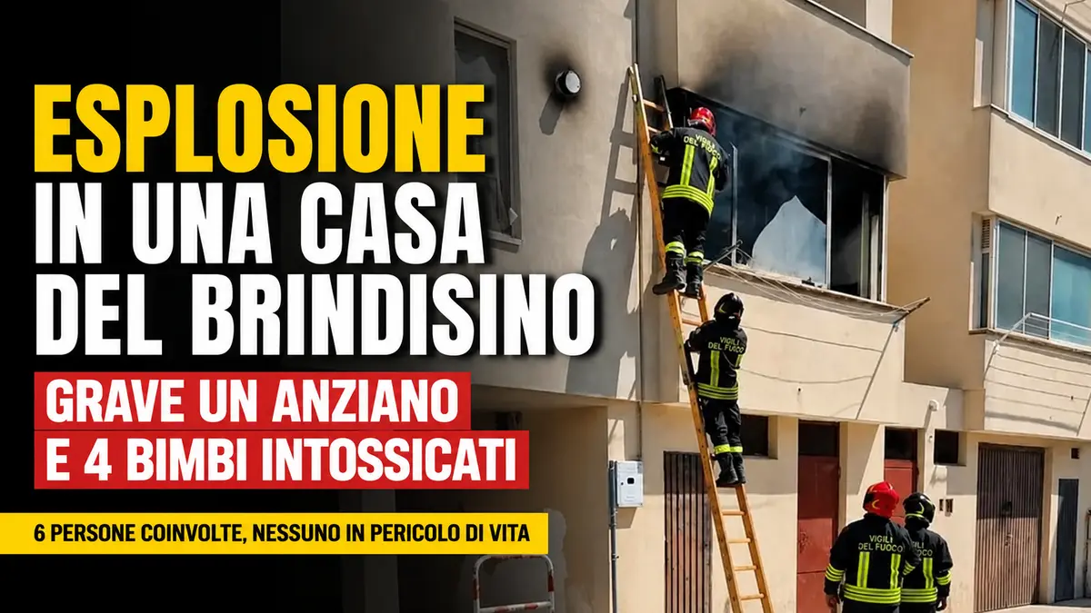 Esplosione a Carovigno, sei persone coinvolte: anziano ustionato e quattro bambini intossicati