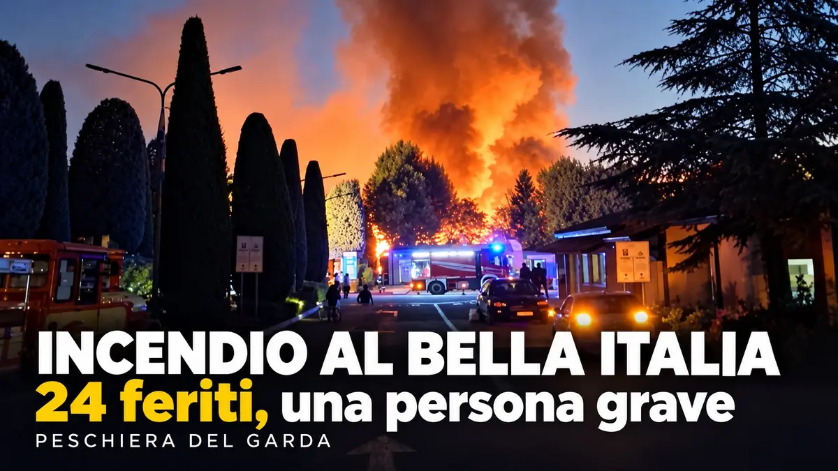 Incendio nel campeggio Bella Italia a Peschiera del Garda: 24 feriti e una persona grave