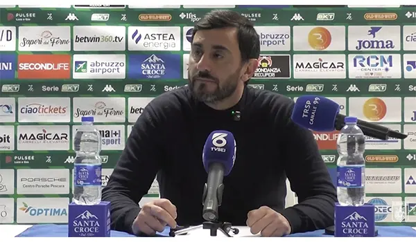 Pescara–Catanzaro 0-2, le parole di mister Aquilani nel dopo gara. Video