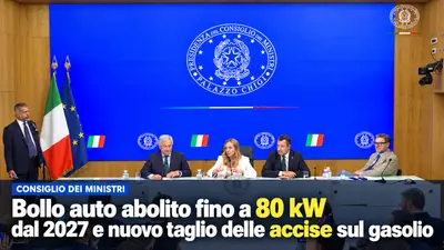 CDM: bollo auto abolito fino a 80 kW dal 2027 e nuovo taglio delle accise sul gasolio. Video