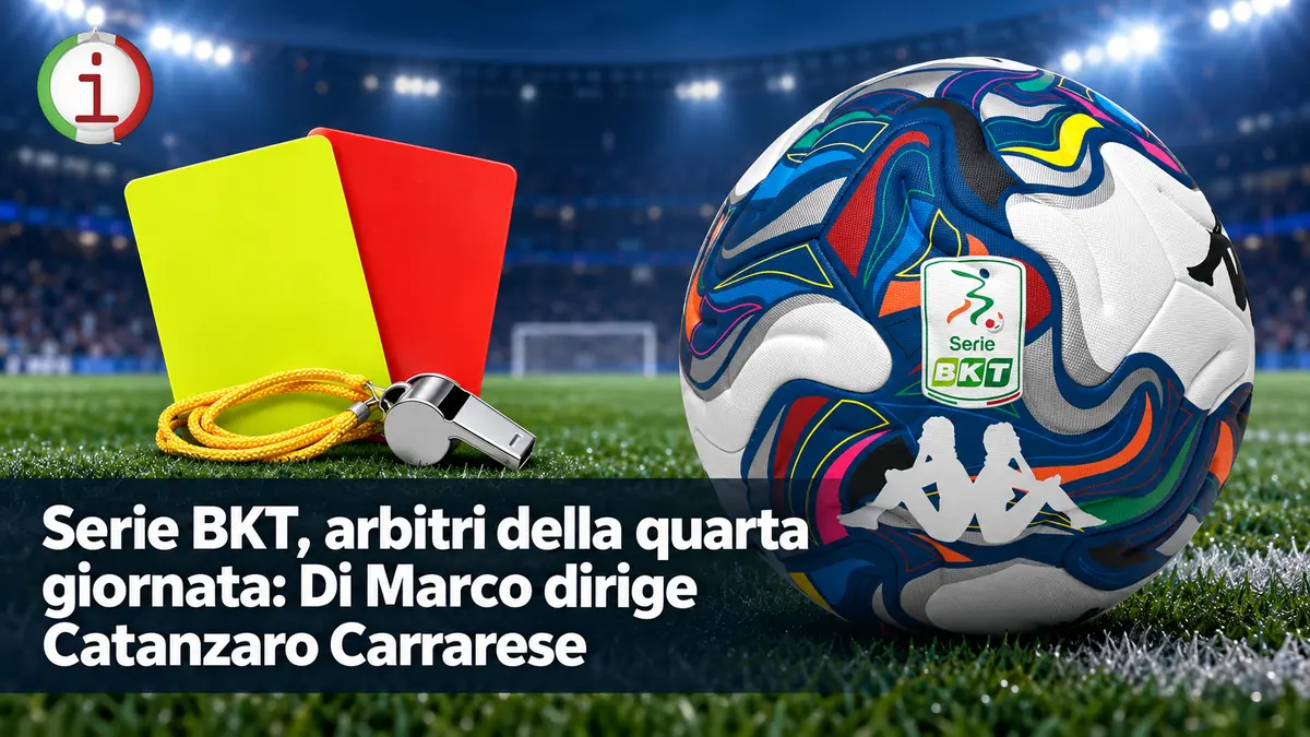 Serie B, arbitri della quarta giornata: Di Marco dirige Catanzaro Carrarese