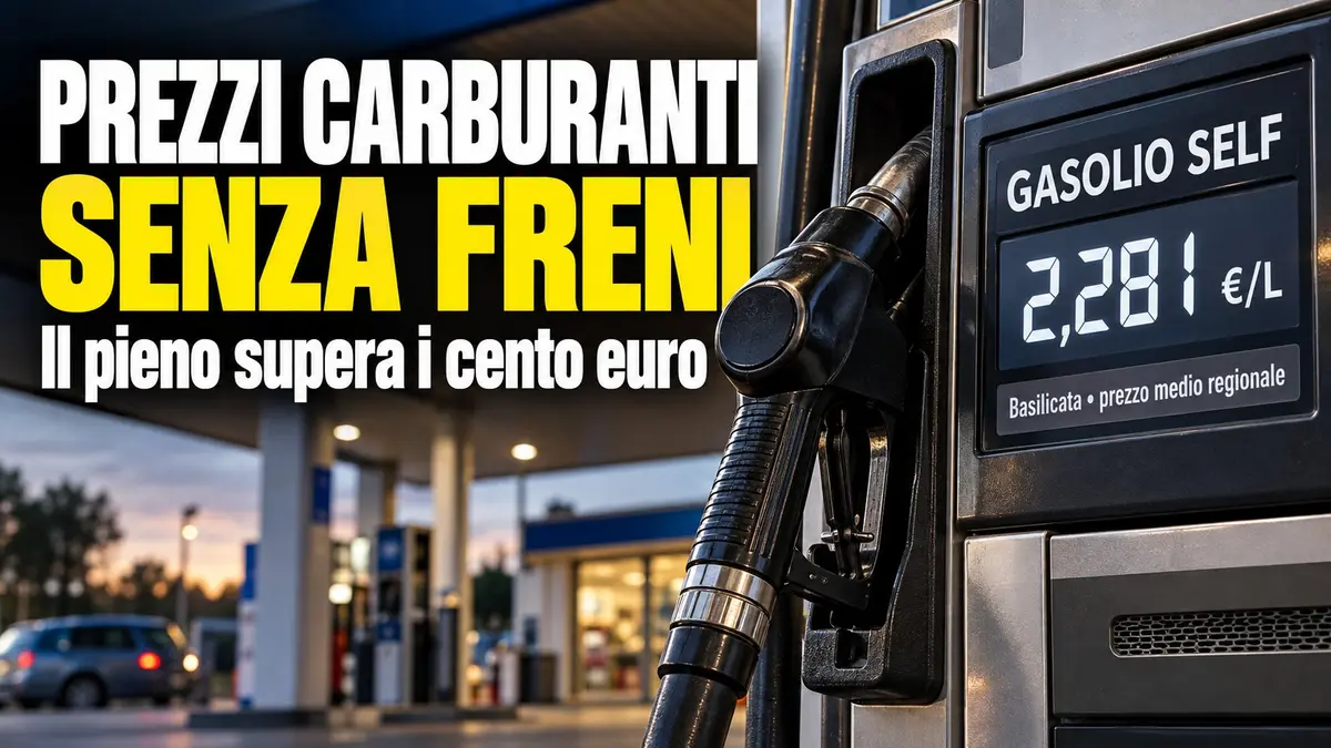 Prezzi carburanti senza freni, il pieno supera i cento euro
