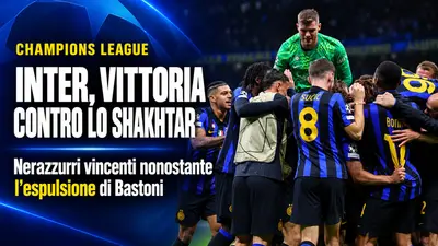 Inter, vittoria in Champions contro lo Shakhtar nonostante l'espulsione di Bastoni