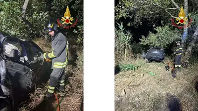 Incidente sulla SP22 a Spilinga: auto si schianta contro un albero, conducente estratto dalle lamiere dai Vvf
