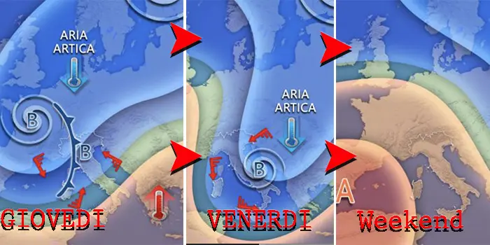 Meteo Italia: nuovo ciclone a metà settimana con pioggia, neve a bassa quota e venti fino a 90 km/h