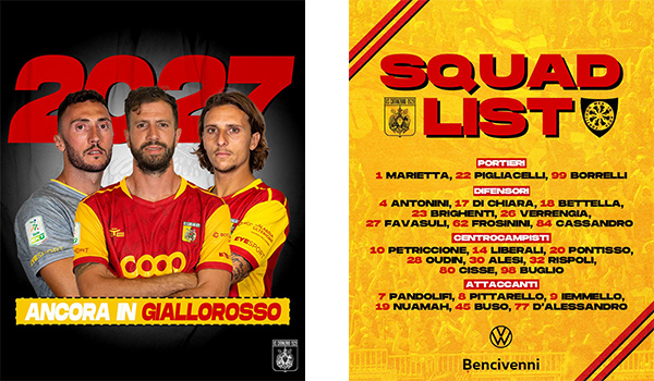 Calcio. rinnovi contrattuali e convocati per Catanzaro – Carrarese