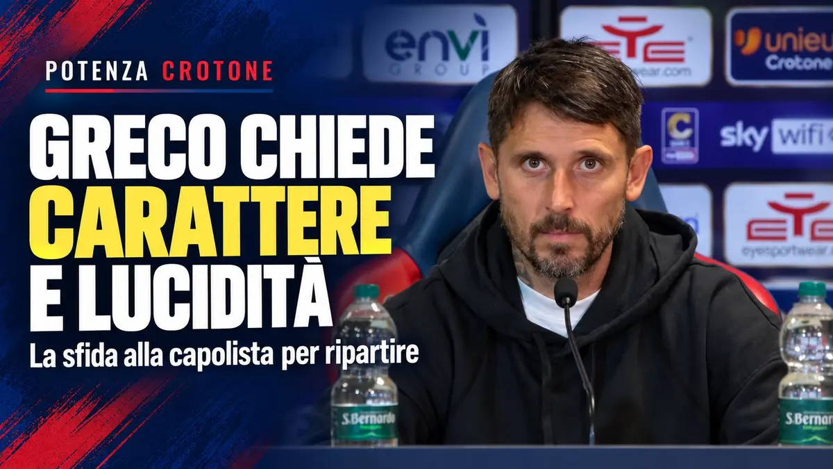 Potenza Crotone, Greco chiede lucidità e carattere per ritrovare i risultati. Video