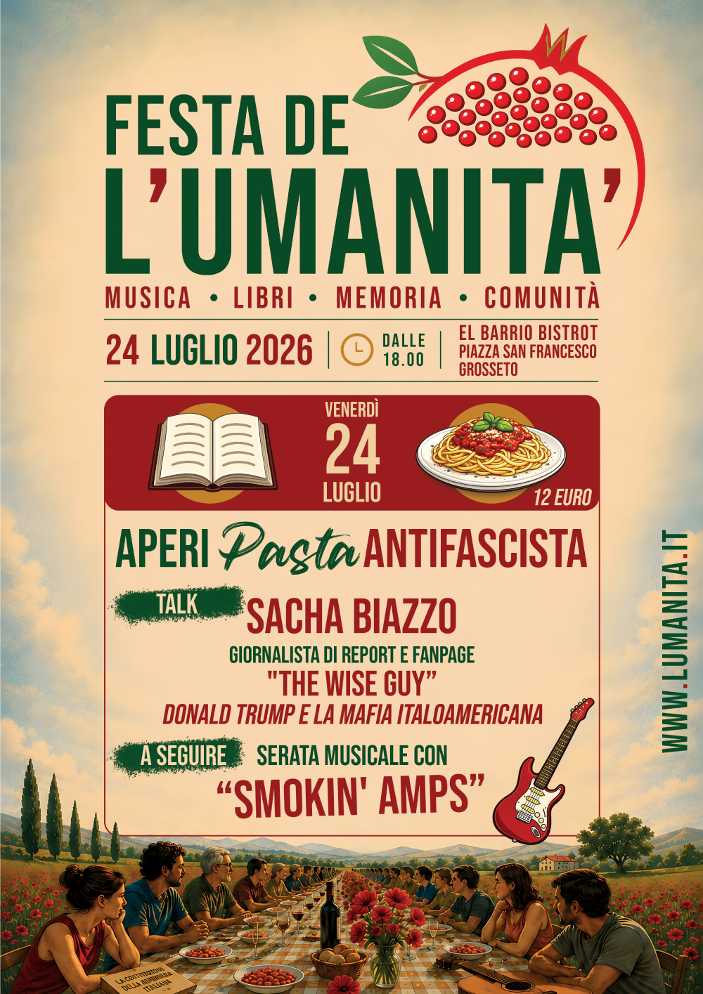 L'Umanità si ritrova in piazza a Grosseto. La Festa del noto quotidiano nazionale diretto da Luciano G. Calì in programma venerdì 24 luglio