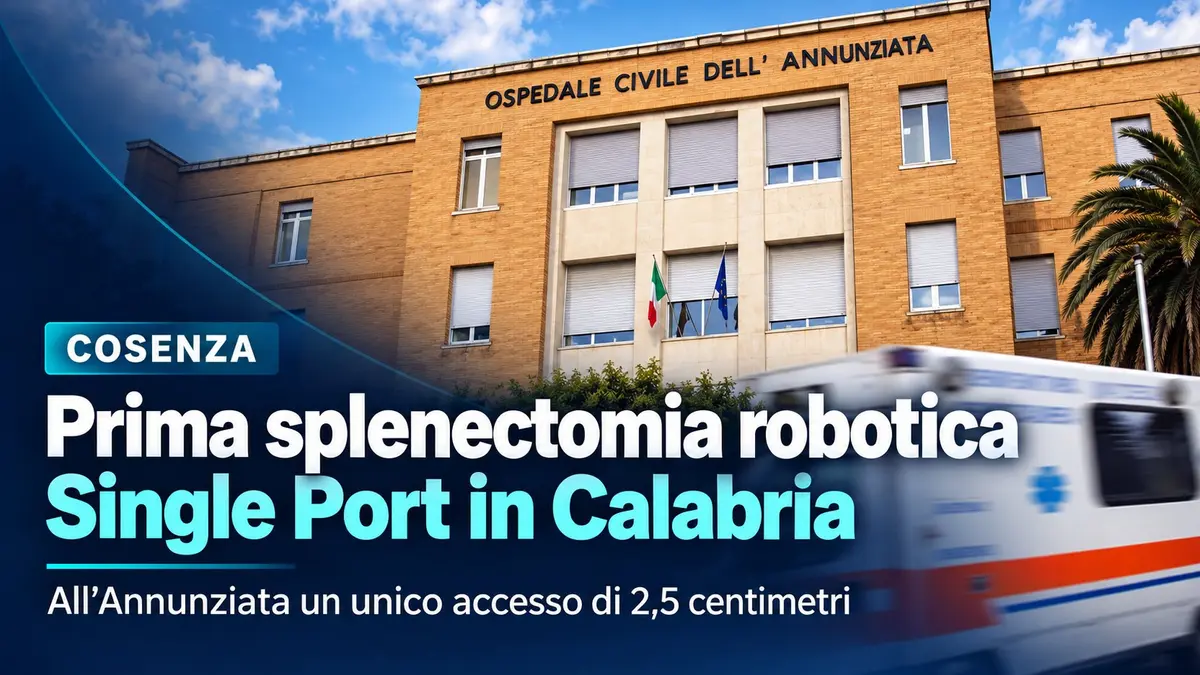 Cosenza la milza rimossa con un solo accesso robotico primo intervento Single Port in Calabria