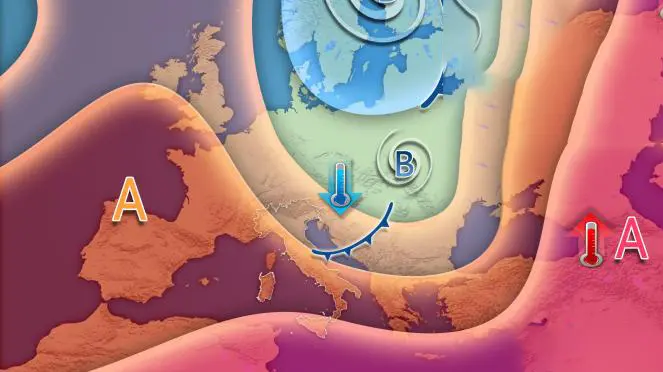 Meteo: vortice in transito porta nuovi temporali e calo delle temperature