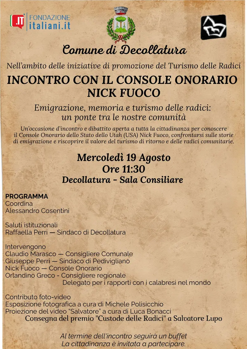 La visita del Console Onorario dello Utah (USA): il 19 a Decollatura