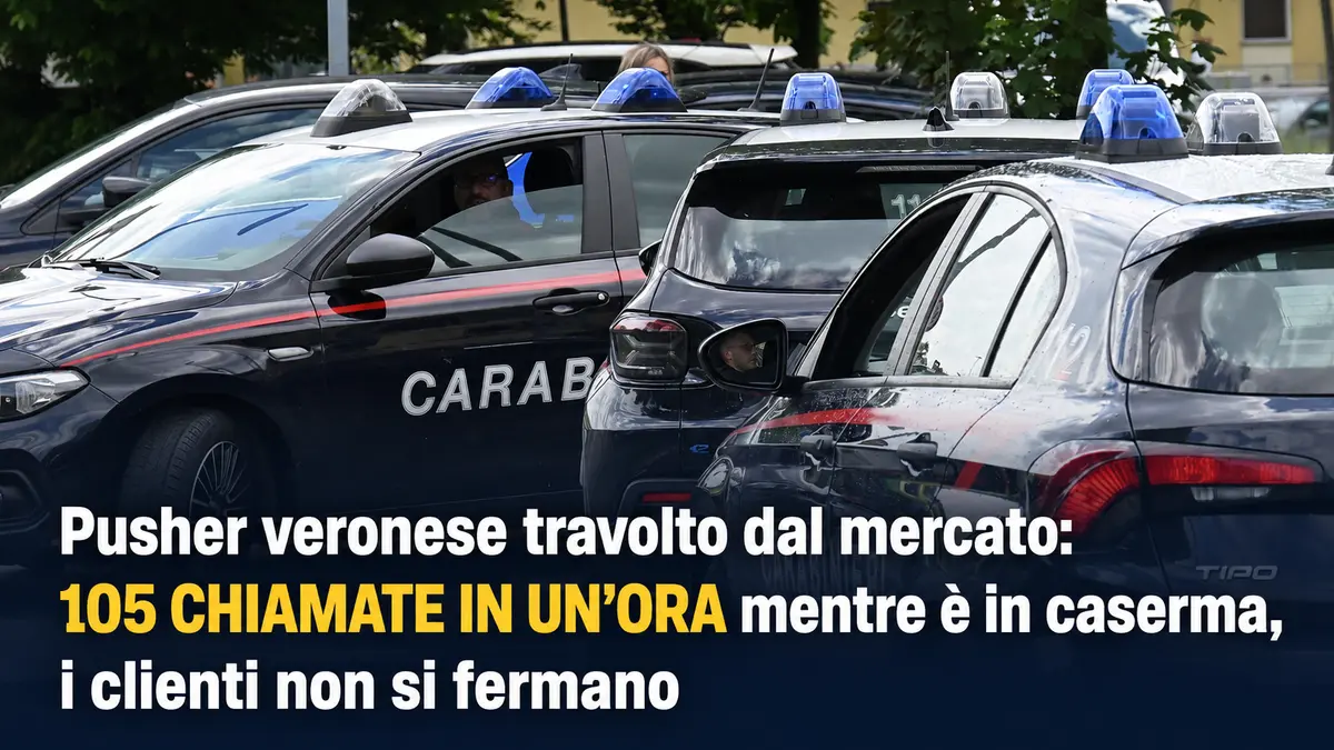 Pusher veronese travolto dal mercato: 105 chiamate in un'ora mentre è in caserma, i clienti non si fermano