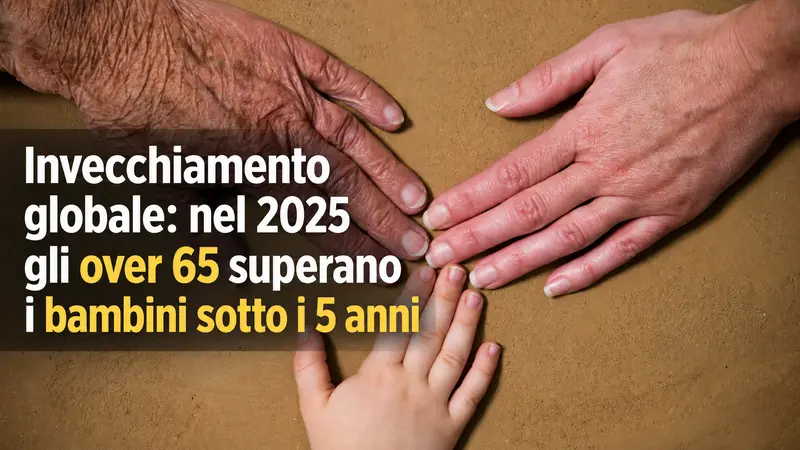 Invecchiamento globale: nel 2025 gli over 65 superano i bambini sotto i 5 anni