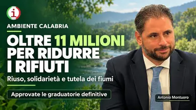 Calabria Montuoro annuncia oltre 11 milioni per ridurre i rifiuti e potenziare il riuso nei Comuni