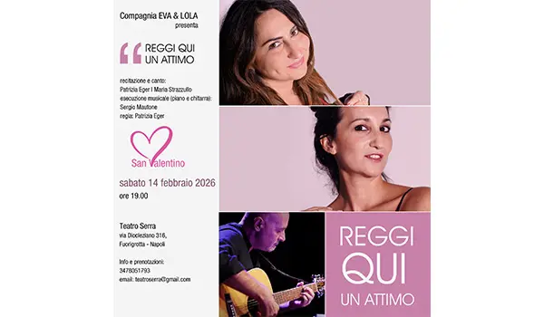 “Reggi qui un attimo” conversazioni sull’amore al Teatro Serra 
