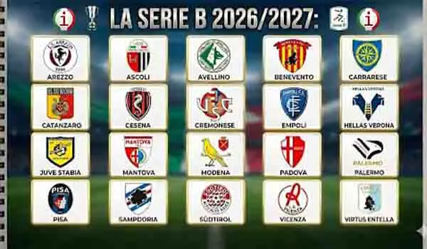 Serie B 2026/2027: ecco le 20 squadre partecipanti al prossimo campionato