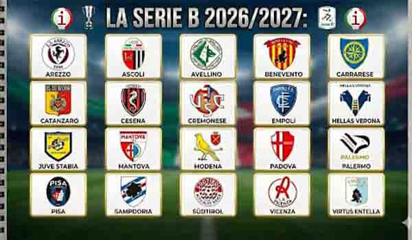 Serie B 2026/2027: ecco le 20 squadre partecipanti al prossimo campionato