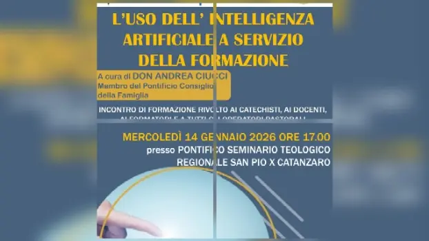 Intelligenza artificiale e formazione: l’Arcidiocesi di Catanzaro-Squillace apre il confronto sul futuro educativo della Chiesa