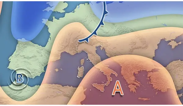 Meteo Italia: anticiclone in temporanea crisi, tornano piogge e temporali tra lunedì e martedì