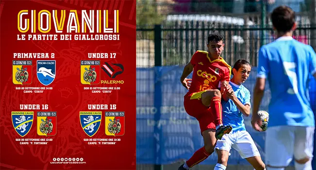 Catanzaro, esordio casalingo della Primavera 2 con il Pescara: Under 16 e 15 a Frosinone, Under 17 con il Palermo